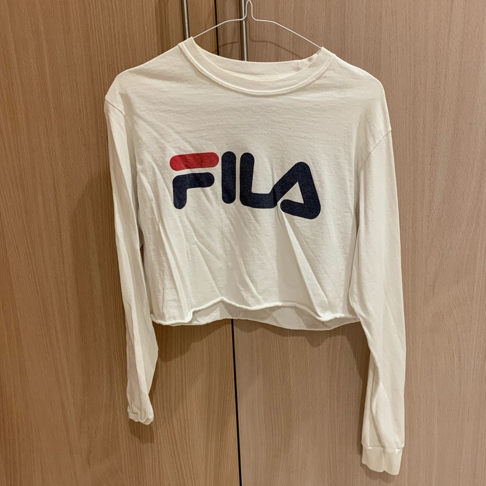 Long sleeve FILA crop top